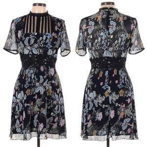 Foxiedox Juniper Floral High Neck Mini Dress | XL